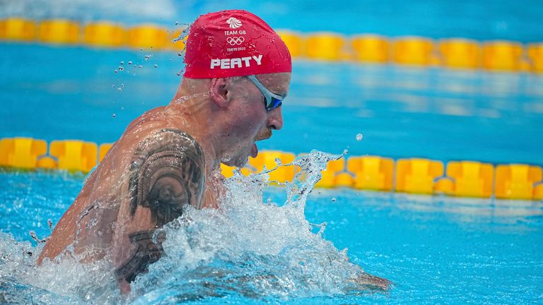 Adam Peaty won his heat of the 100m breaststroke