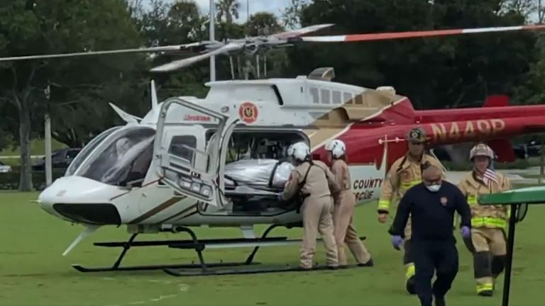 The man was taken to hospital in a helicopter. Pic: WPTV