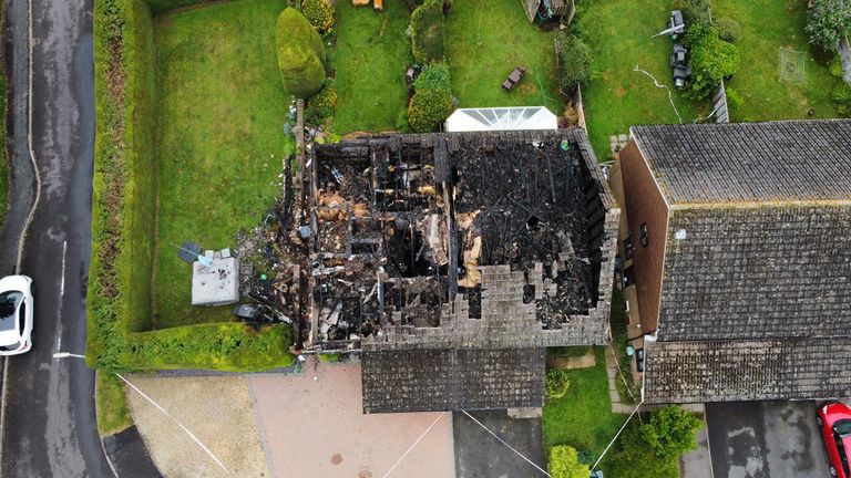 Drone footage shows the damage from the lightning. Pic: Jez Rolfe Photography