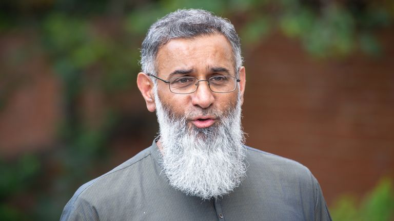 Amends spelling of Choudary in filename. Radical preacher Anjem Choudary speaks to the media in Ilford, east London, after restrictions on him speaking in public following his release from prison came to an end. Picture date: Monday July 19, 2021.