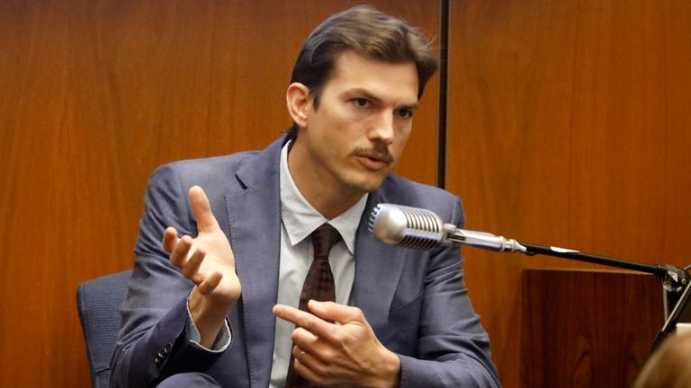 actor Ashton Kutcher testifies in the murder trial of Michael Gargiulo in Los Angeles Superior Court. File Pic: Associated Press