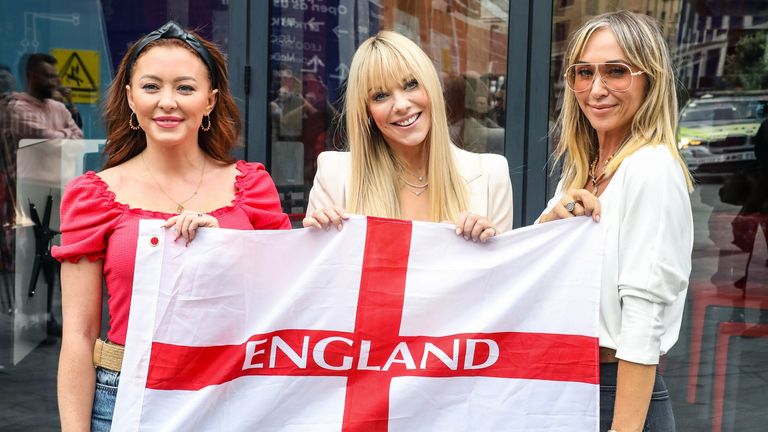 Atomic Kitten - Natasha Hamilton, Liz McClarnon and Jenny Frost - have released a reworked version of their 2000 hit Whole Again in celebration of Gareth Southgate and the England team. Pic: Brett Cove/SOPA Images/Shutterstock