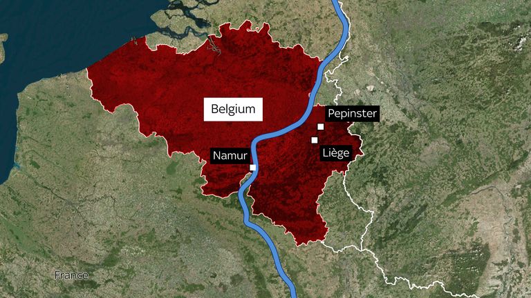 Liege and Pepinster have been badly affected by flooding