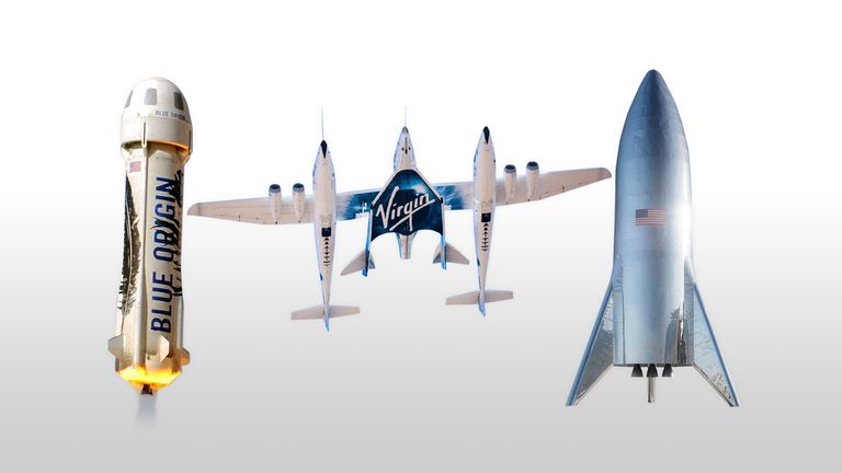 Blue Origin, Virgin Galactic, and SpaceX have all designed their own spacecraft