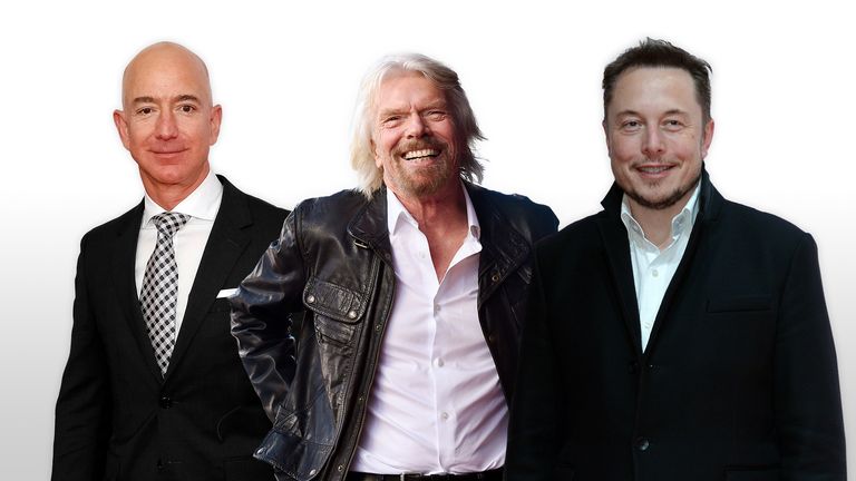Jeff Bezos, Sir Richard Branson et Elon Musk courent vers les étoiles