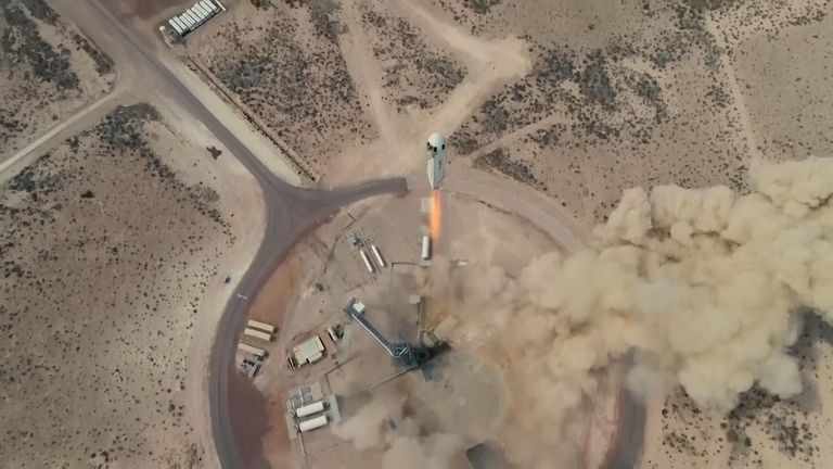 A New Shepard test flight. Pic: Blue Origin/AP