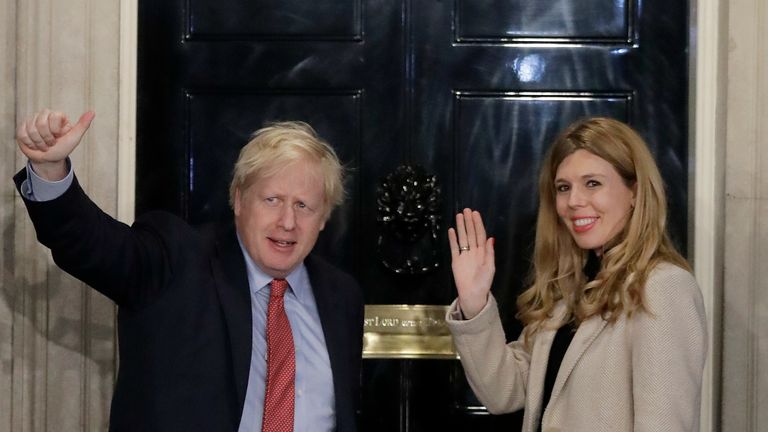 Boris Johnson and his now wife Carrie Johnson
