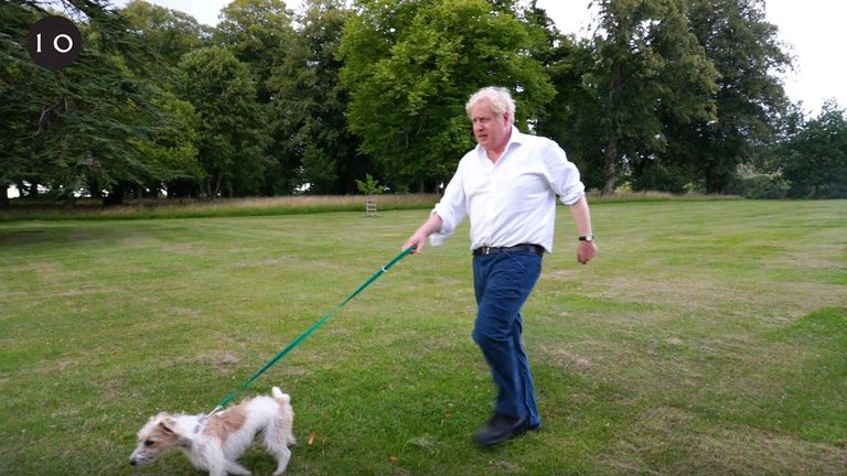 Boris Johnson and his dog Dilyn