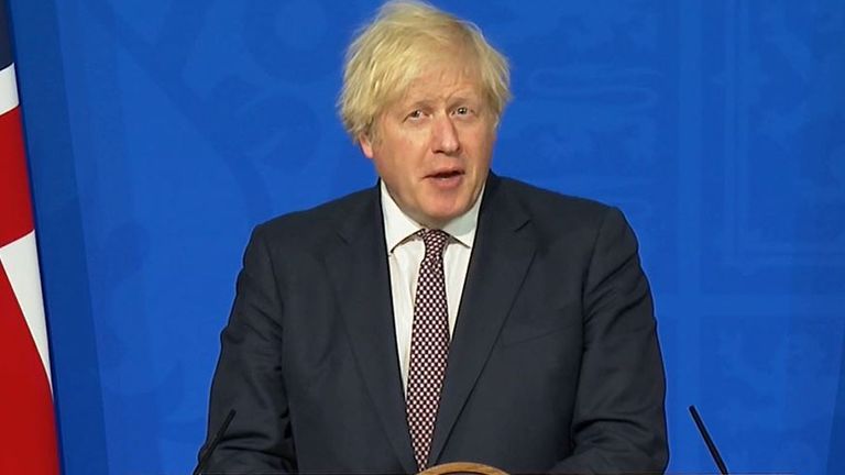 Boris Johnson talks about the lifting of COVID restrictions