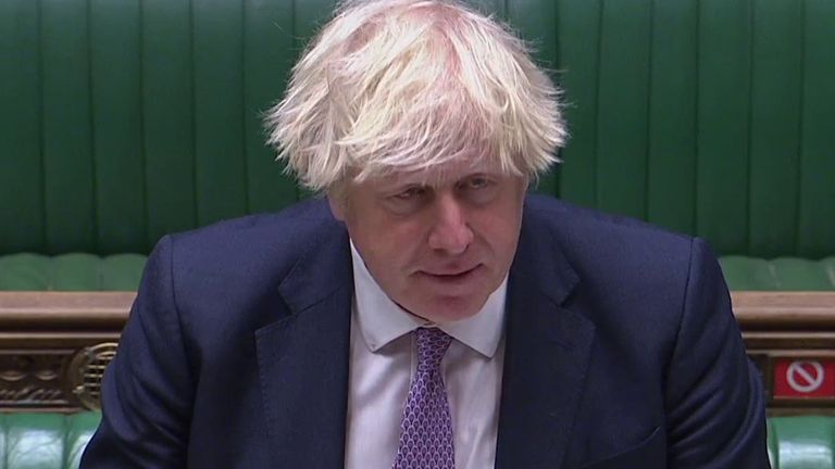 Boris Johnson speaks in the Commons on foreign aid budget