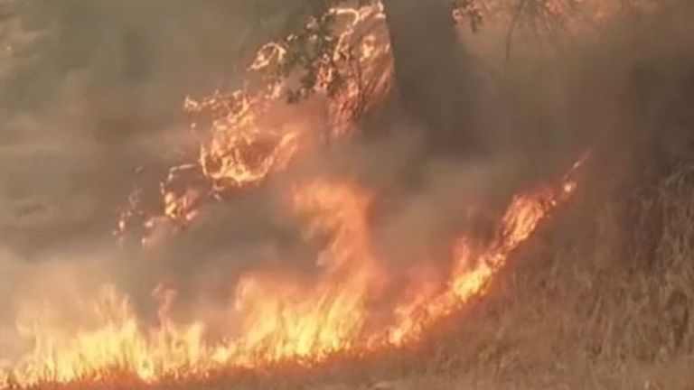 Wildfire rages in California