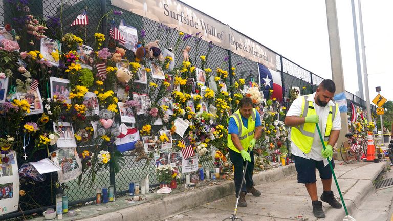 Tributes have been left to the victims of the collapse