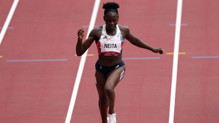 La Britannique Daryll Neita participe aux éliminatoires du 100 m femmes lors de l'athlétisme au stade olympique le septième jour des Jeux Olympiques de Tokyo 2020 au Japon.  Date de la photo : vendredi 30 juillet 2021.