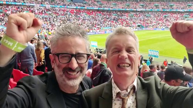 David Baddiel and Frank Skinner have attended several England games during Euro 2020