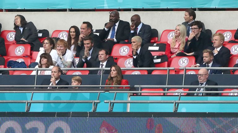 David Beckham, Ed Sheeran, the Duke and Duchess of Cambridge and Ellie Goulding have been in the stands at Wembley