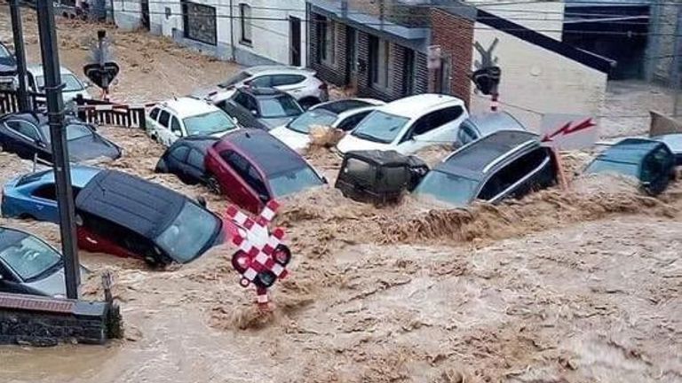 Flooding in Dinant, Belgium - stills only: CREDIT Julie Just