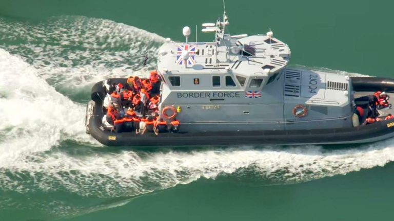Border Force picks up migrants in Dover