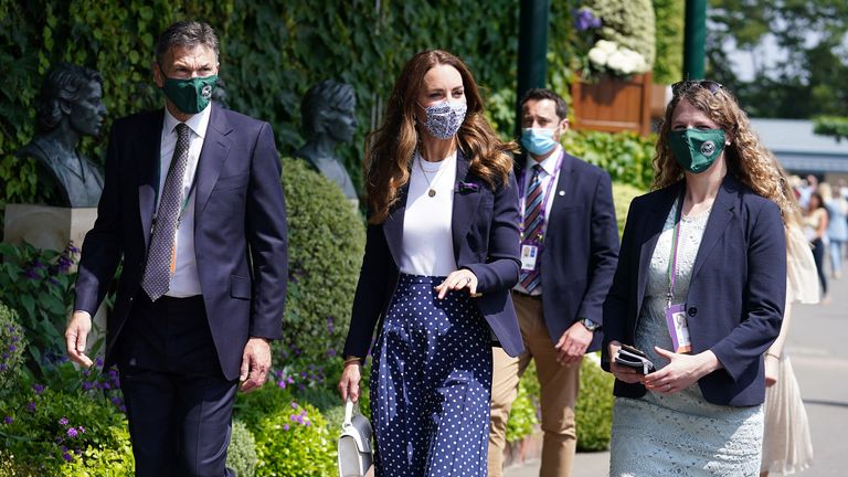 The Duchess of Cambridge was given a tour of Wimbledon