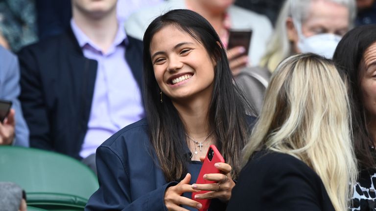 Teen tennis sensation Emma Raducanu was also present in the royal box. Pic: Reuters