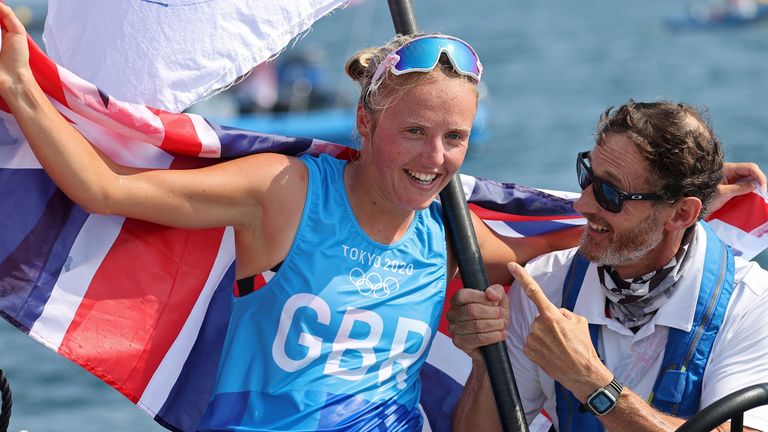 Emma Wilson, from Dorset, won bronze in the windusrfing