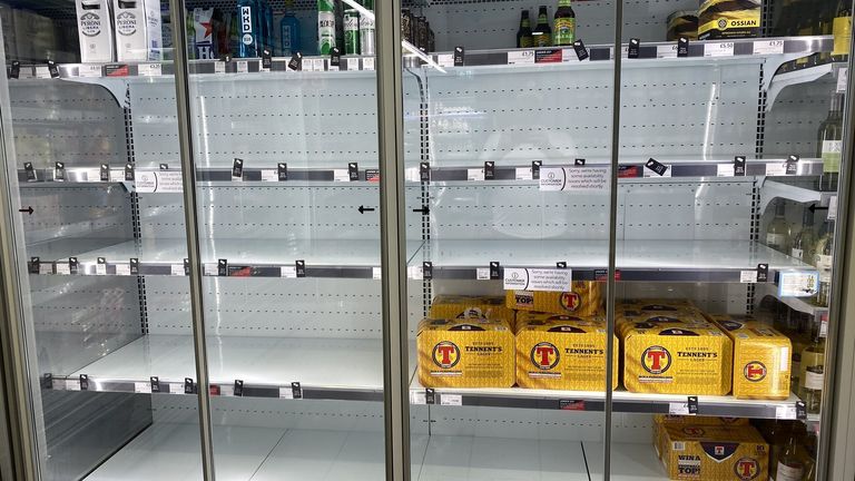 Empty shelves in a Co-op. Twitter: @HapG86 