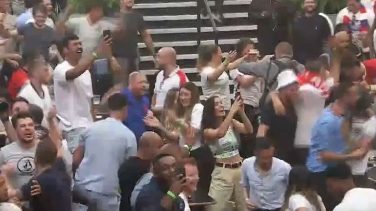 England score against Ukraine in Rome and fans react in Croydon