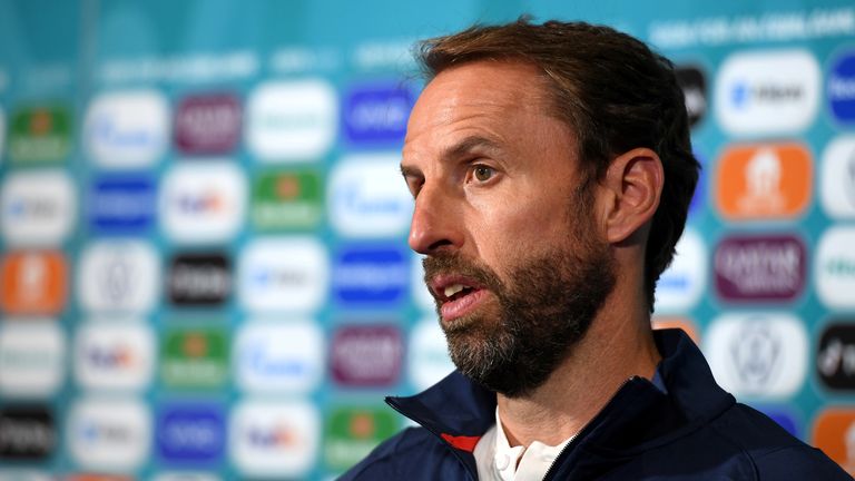 Soccer Football - Euro 2020 - England Press Conference - Roma Lifestyle Hotel, Rome, Italy - July 2, 2021 England manager Gareth Southgate during the press conference. Pic: UEFA