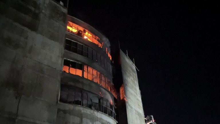 Fire at a factory in Dhaka