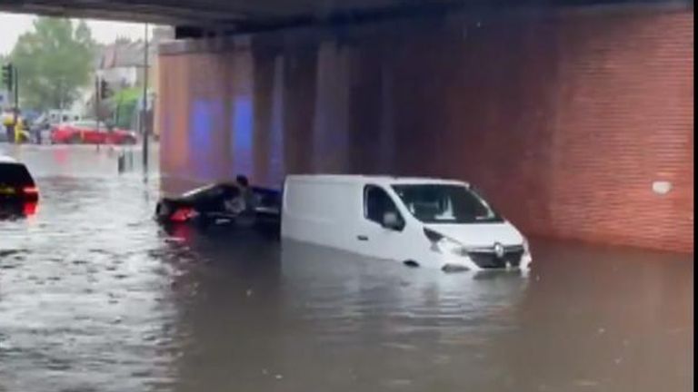 Flash flooding has hit Raynes Park and South Hampstead as the Met Office earlier issued a yellow warning for heavy showers.