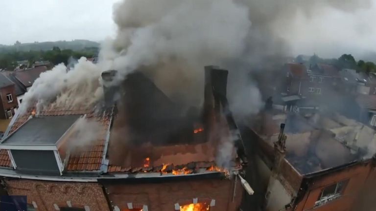 Properties burn in Liege