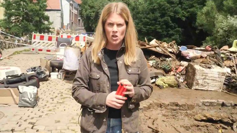 Sky&#39;s Hannah Thomas-Peter is in the city of Verviers in Belgium, to witness first hand the destruction severe flooding has caused.
