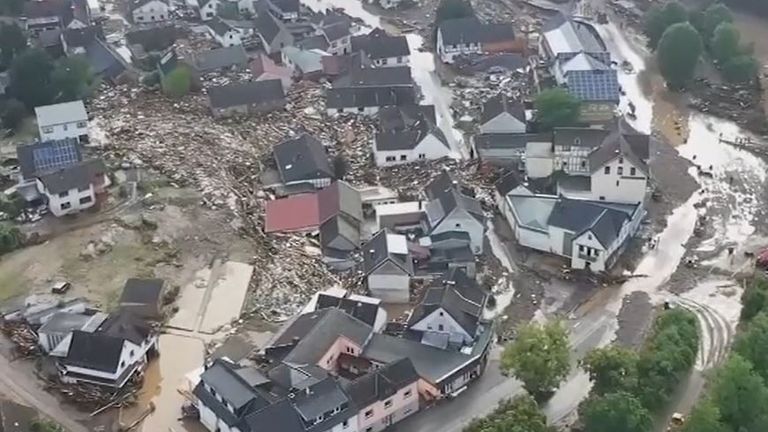 Devastation caused by flooding in Germany