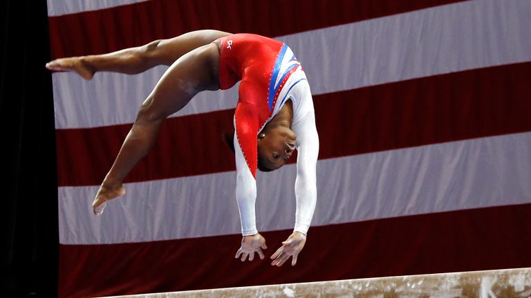 Simone Biles pictured competing in 2013. Pic: AP