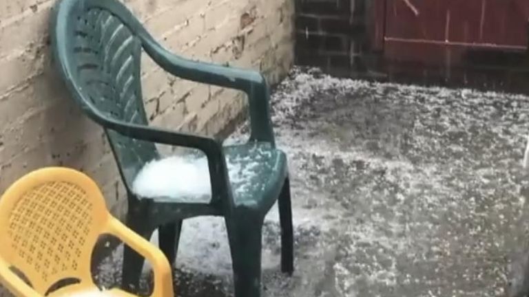 Hailstorm in Staffordshire