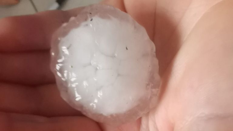 Hail in Essex. Pic: Lauren Barham