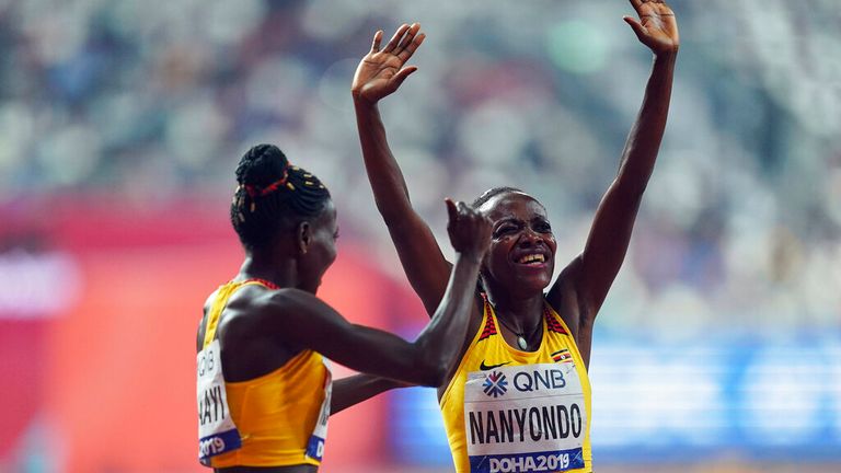 Halimah Nakaayi (left) and Winnie Nanyondo in 2019. Pic: AP