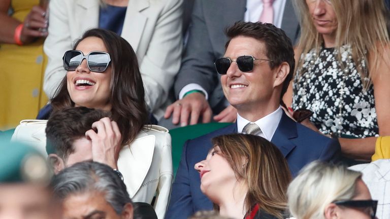 Hayley Atwell and Tom Cruise were also spotted during the women&#39;s final. Pic: Reuters