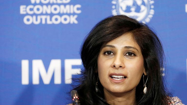 Gita Gopinath, Economic Counsellor and Director of the Research Department at the International Monetary Fund (IMF), speaks during a news conference in Santiago, Chile, July 23, 2019