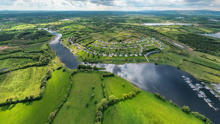 Aerial view of rural Ireland