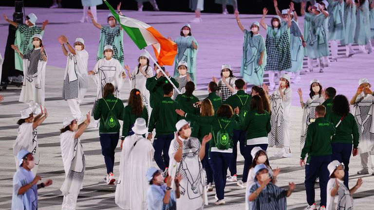 Ireland contingent takes part in opening ceremony. Pic: Reuters