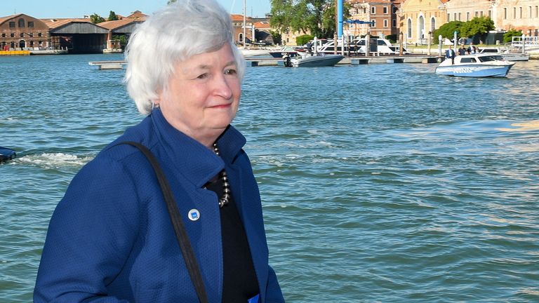 U.S. Secretary of the Treasury Janet Yellen arrives to attend the G20 finance ministers and central bank governors&#39; meeting in Venice, Italy, July 9, 2021. 