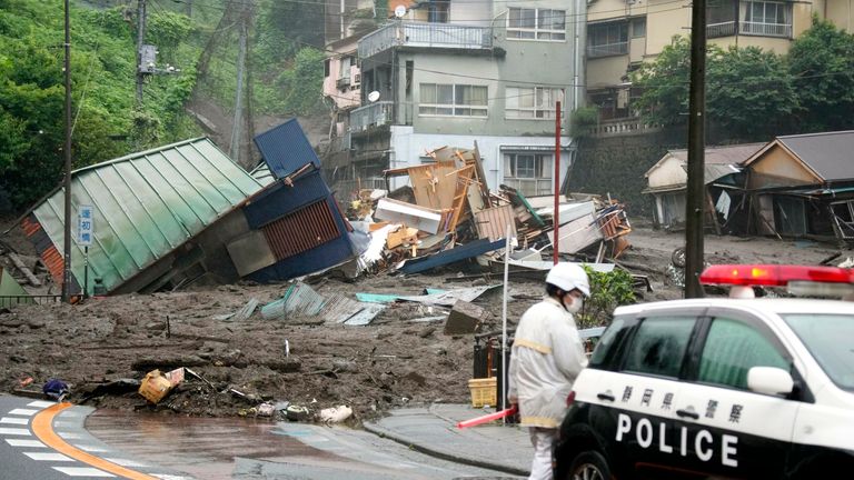 The mudslide has left a trail of destruction in its wake