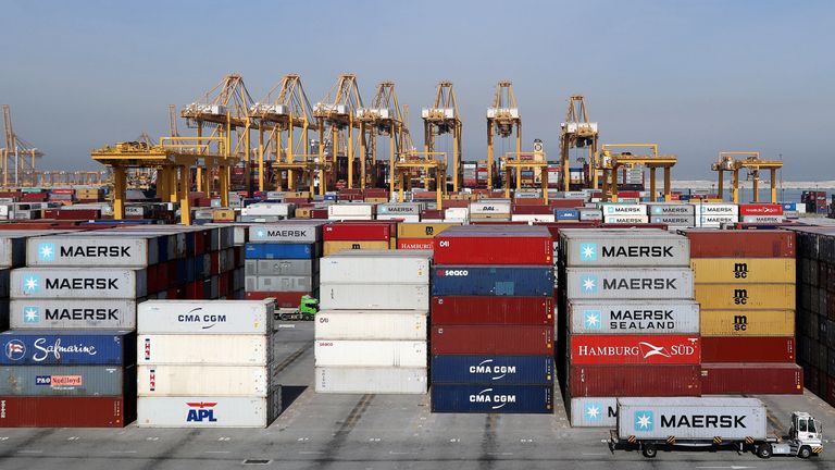 Das Feuer brach im Hafen von Jebel Ali aus.  Dateibild