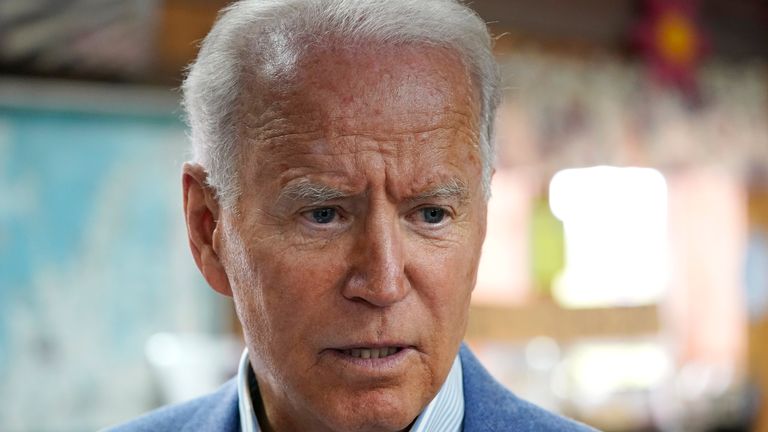 President Joe Biden visits the store at King Orchards fruit farm Saturday, July 3, 2021, in Central Lake, Mich. (AP Photo/Alex Brandon)