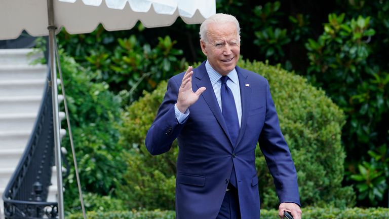 Joe Biden made the comments as he left the White House on Friday night. Pic: AP