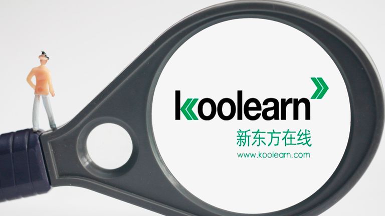 View of a logo of online educator Koolearn Technology Holding Ltd, a subsidiary of New Oriental Education and Technology Group Inc., in Tangyin county, Anyang city, central China&#39;s Henan province, 6 April 2015. Pic: AP
