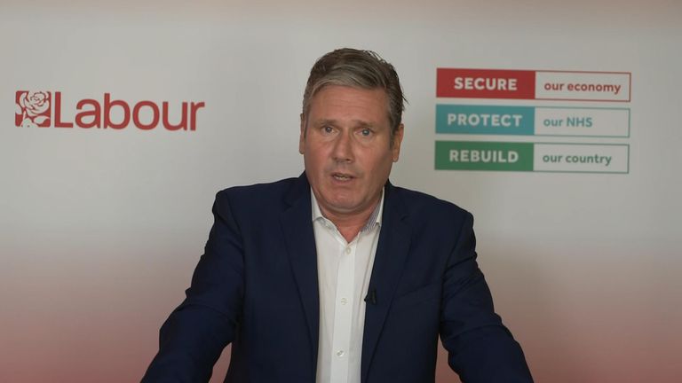 Labour leader Sir Keir Starmer delivers a statement on the day the government removed almost all remaining social distancing rules.