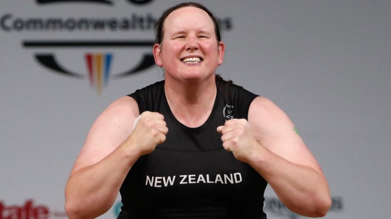 Laurel Hubbard competing at the 2018 Commonwealth Games