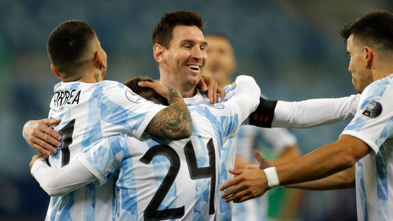 Messi scored twice in Argentina's Copa America clash against Bolivia. Pic: AP