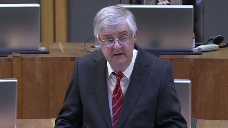 Mark Drakeford announces COVID restriction changes in the Senedd.